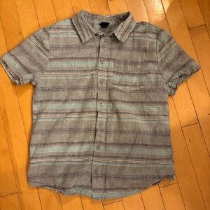 Striped Gray and Green Kid’s Shirt